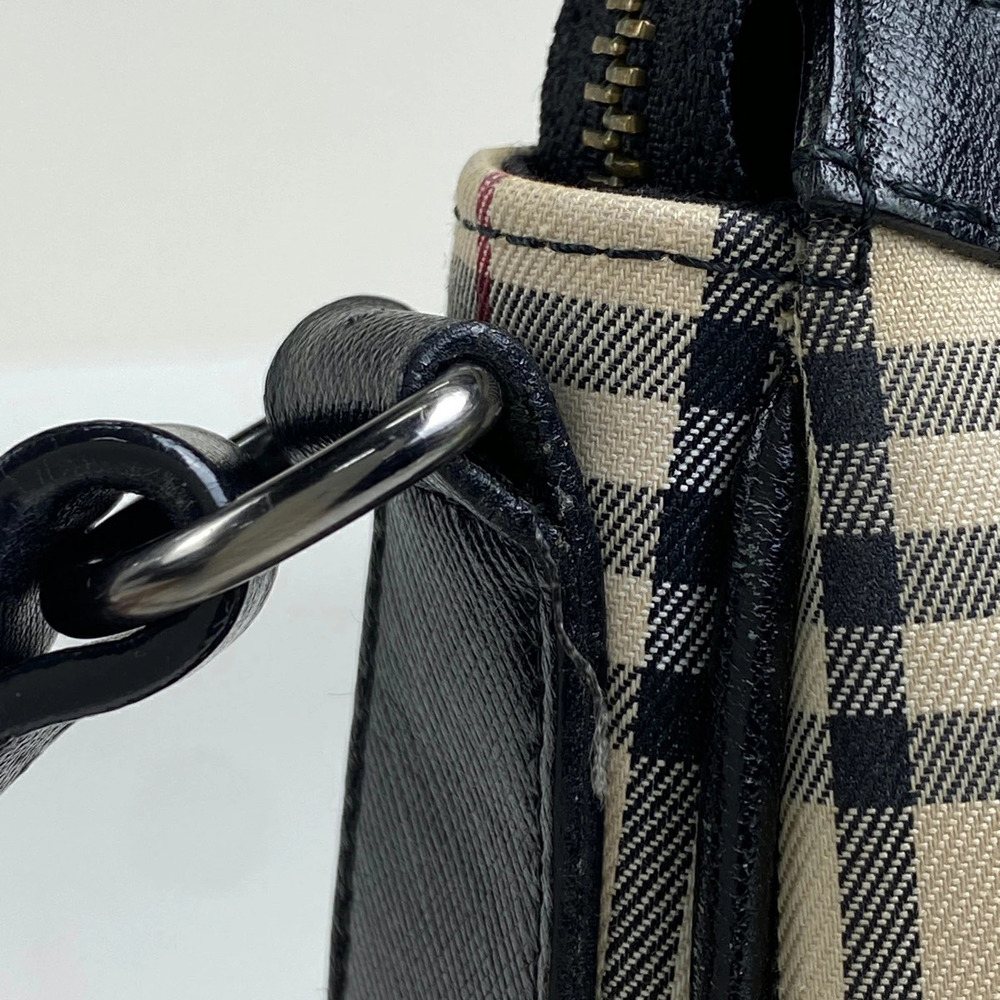 Burberry Nova Check Shoulder Bag Canvas Beige Black - Picture 5 of 6